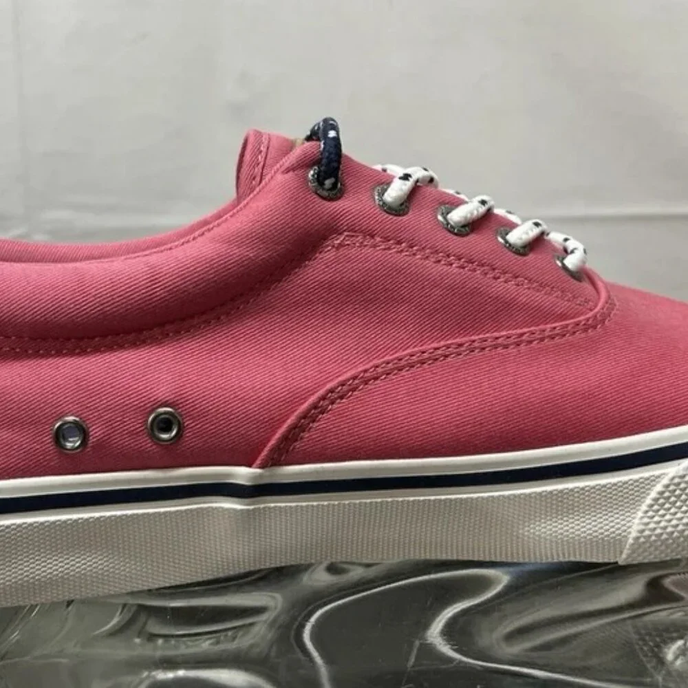 SPERRY X VINEYARD VINES Striper CVO Canvas Deck Sneaker Pink STS21569 Men's 10.5